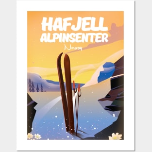 Hafjell Alpinsenter Norway Ski poster Posters and Art